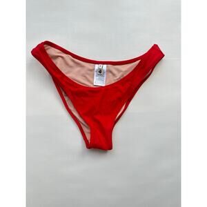 Madewell Second Wave Curved Waist Bikini Bottom/ Siberian Red / Medium
